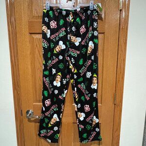 BUDDY THE ELF Son Of A Nutcracker Men's XL Black Fleece Sleep Lounge Pants NWT